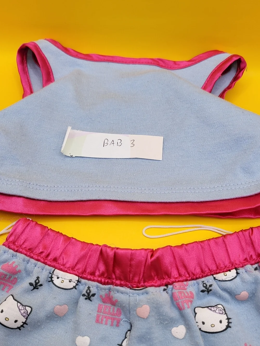 Hello Kitty BABW Pajamas Blue Pink Shorts & Top Sanrio Build A Bear